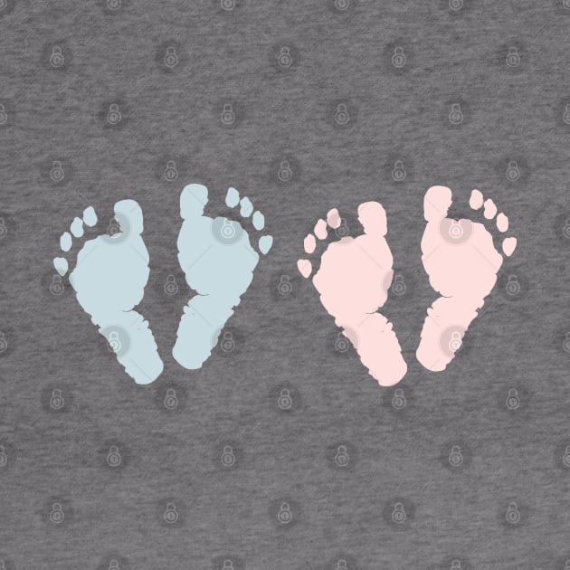 Newborn foot prints. Baby girl and boy foots by GULSENGUNEL